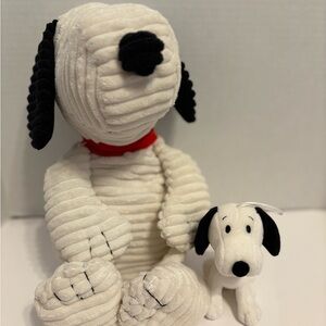 Hallmark Peanuts Corduroy Snoopy and Small Snoopy plushy Ornament